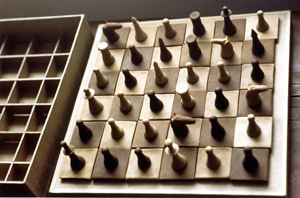 Valeriy Gerlovin "Bread Chess Game" 1980, conceptual object made from bread